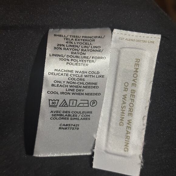 Ann Taylor Black Blazer Women’s Size 12 One Button Notch Lapel Lined Jacket Boxy - Picture 4 of 9